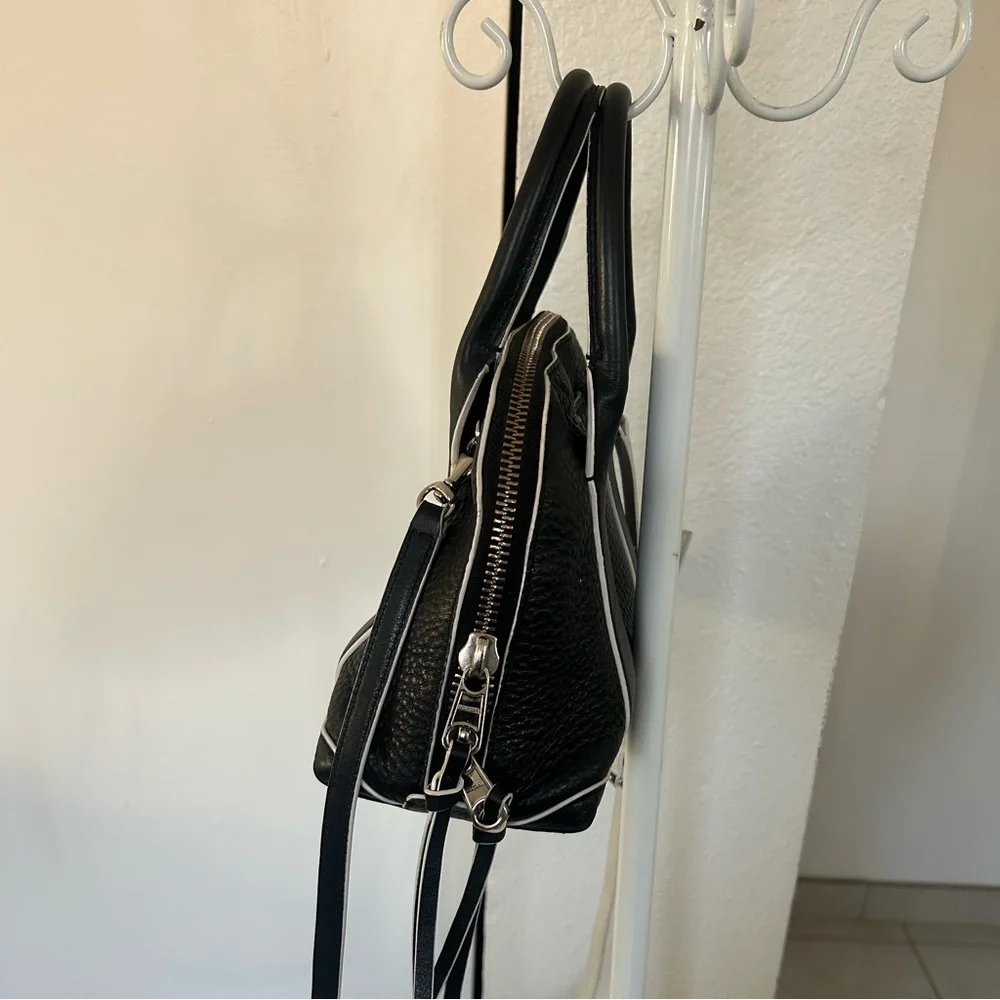 Coach Bleecker Mini Preston Black White Edgepaint Leather Satchel Bag 30344 - Picture 3 of 15